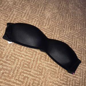 Victoria’s Secret pink black strapless bra